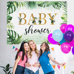 Lofaris Jungle Palm Leaves Green Summwe Baby Shower Backdrop