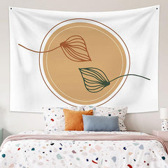 Lofaris Khaki Circle Family Still Life Abstract Custom Tapestry