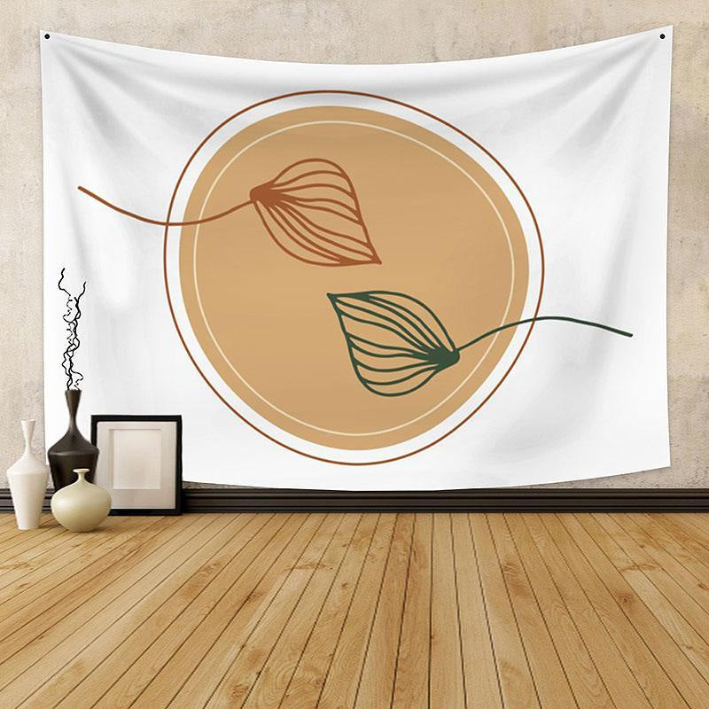 Lofaris Khaki Circle Family Still Life Abstract Custom Tapestry