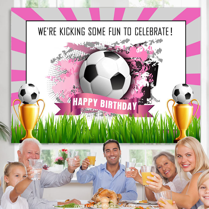 Lofaris Kick Some Fun To Celebrate Football Birthday Backdrop