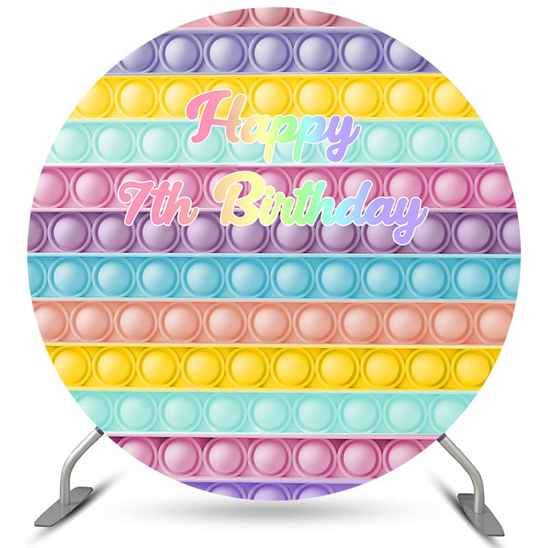 Lofaris Kids Birthday Colorful Pop It Round Party Backdrops