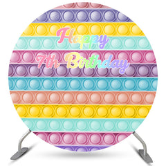 Lofaris Kids Birthday Colorful Pop It Round Party Backdrops