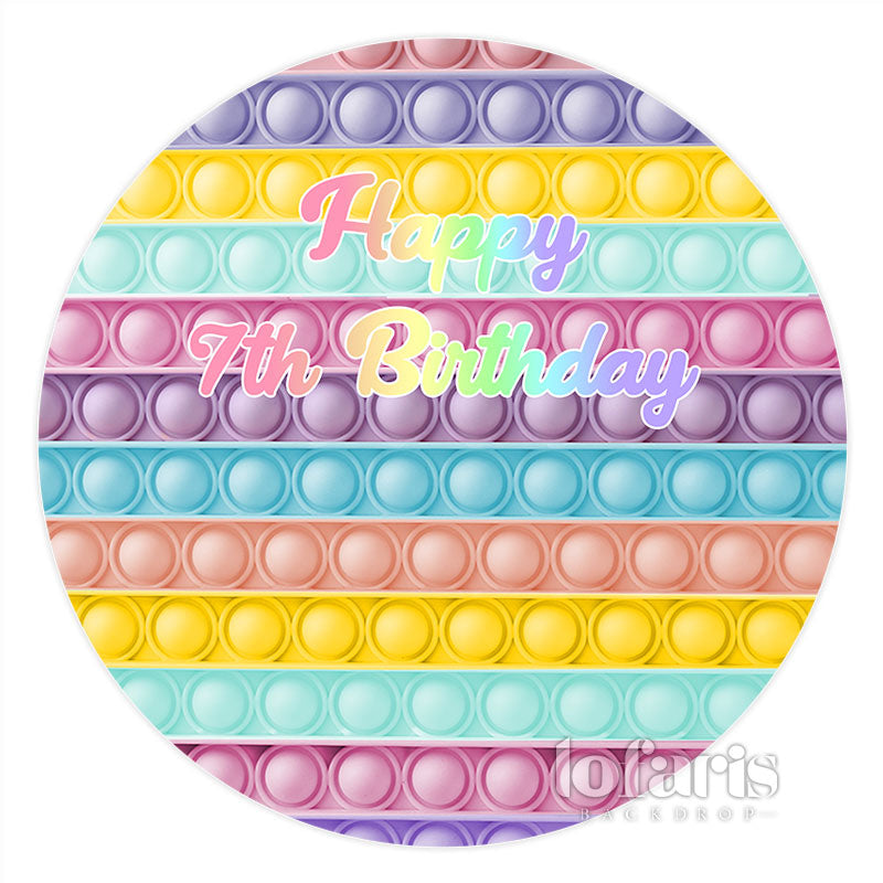 Lofaris Kids Birthday Colorful Pop It Round Party Backdrops