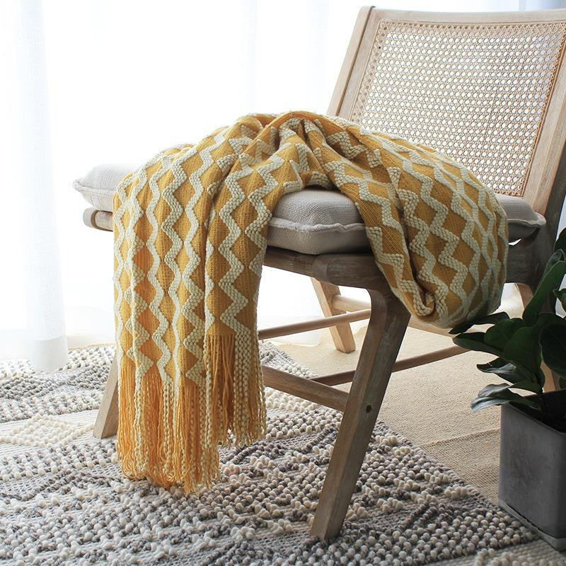 Lofaris Knitted Blanket Jacquard Warp-Knitted Decorative