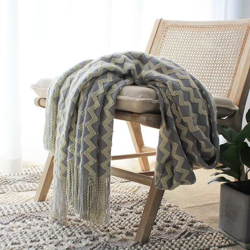 Lofaris Knitted Blanket Jacquard Warp-Knitted Decorative