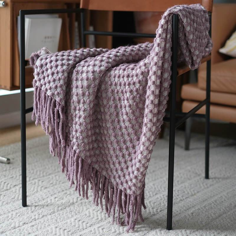 Lofaris Knitted Woolen Blanket Decorated With Soft And Comfortable
