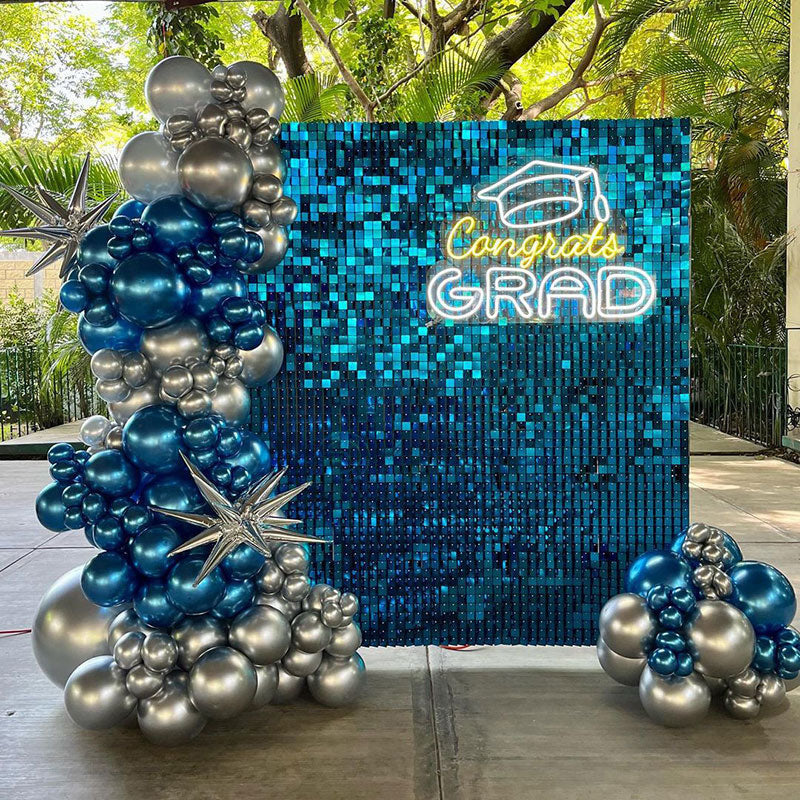 Lofaris Lake Blue Shimmer Wall Panels For Event Party Decor