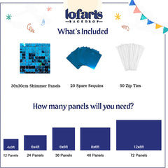 Lofaris Lake Blue Shimmer Wall Panels For Event Party Decor