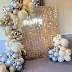 Lofaris Light Matte Gold Shimmer Wall Panels | Wedding Event Party Decorations