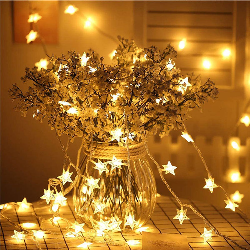 Lofaris Warm White Battery Operated LED Star String Lights for Party