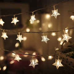 Lofaris Warm White Battery Operated LED Star String Lights for Party