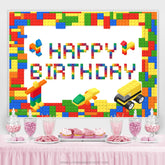 Lofaris Lego Toy Bricks Colored Backdrop For Birthday Party
