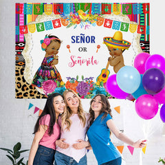 Lofaris Leopard Grain Senor or Senorita Baby Shower Backdrop