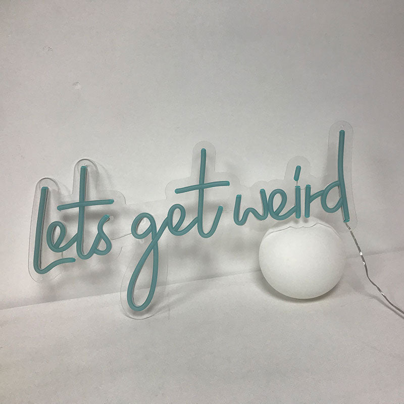 Lofaris Lets Get Weird LED Blue Neon Sign Birthday Party Deco Light Art