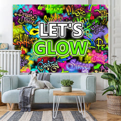 Lofaris Lets Glow Colored And Graffiti Letter Wall Backdrop