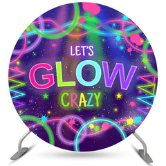 Lofaris Let’S Glow Crazy Colour Lines Birthday Round Backdrop