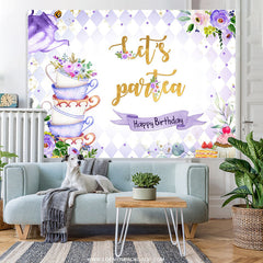 Lofaris Lets Partea Spring Floral Happy Birthday Backdrop