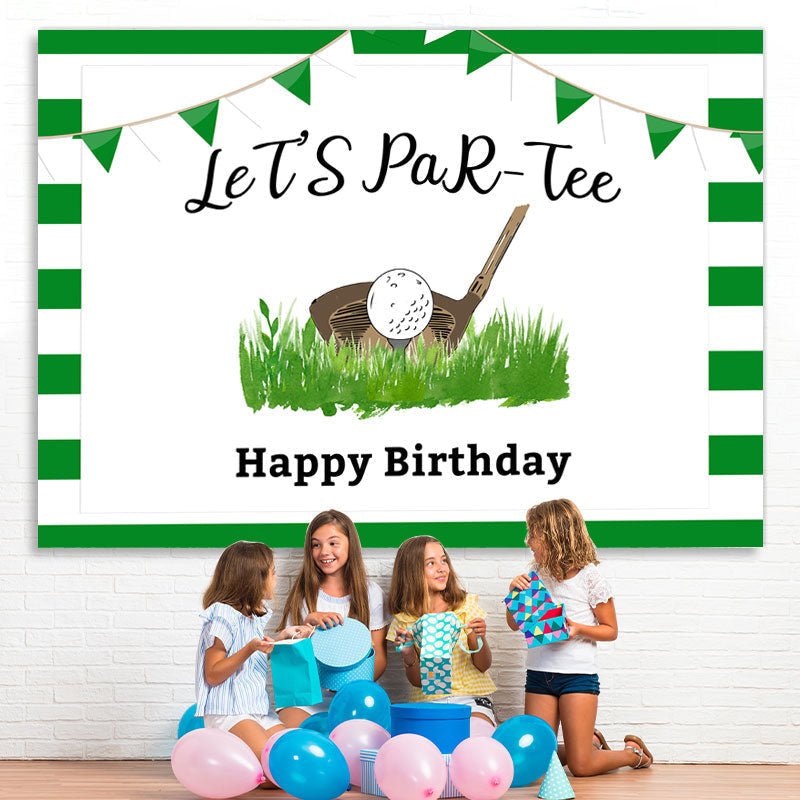 Lofaris Lets Partee Golf Happy Birthday Green Backdrop for Party