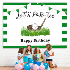 Lofaris Lets Partee Golf Happy Birthday Green Backdrop for Party