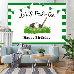 Lofaris Lets Partee Golf Happy Birthday Green Backdrop for Party