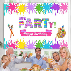 Lofaris Lets Party Art Theme Birthday Backdrop