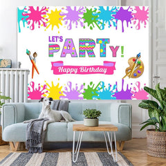 Lofaris Lets Party Art Theme Birthday Backdrop