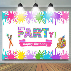 Lofaris Lets Party Art Theme Birthday Backdrop