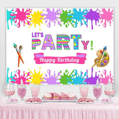 Lofaris Lets Party Art Theme Birthday Backdrop
