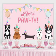 Lofaris Lets Pawty Puppy Dog Themed Happy Birthday Backdrop