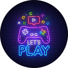 Lofaris Lets Play Video Game On Tv Round Backdrop Kit For Boy