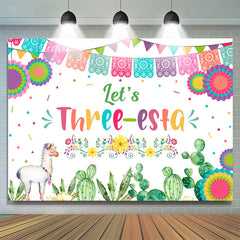 Lofaris Lets Three Esta Colorful Fiesta Birthday Backdrop