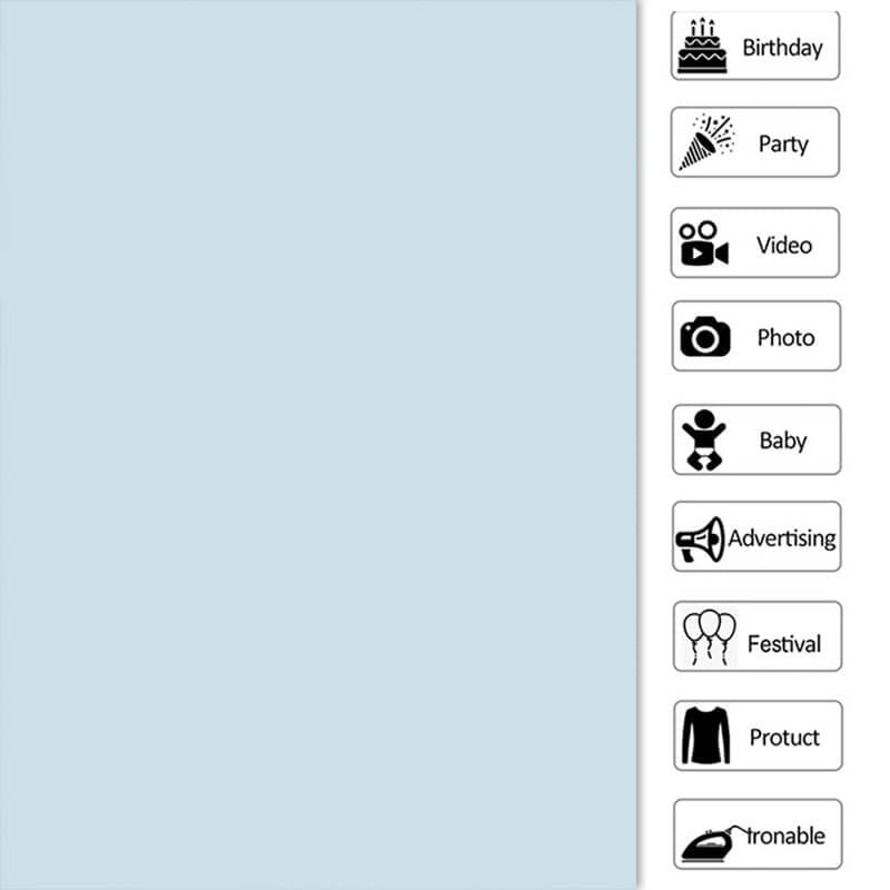 Lofaris Light Blue Solid Simple Party Backdrop for Photo