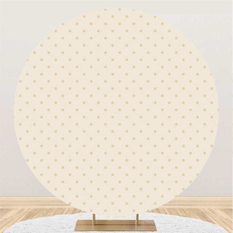 Lofaris Light Brown Spot Round Happy Birthday Party Backdrop