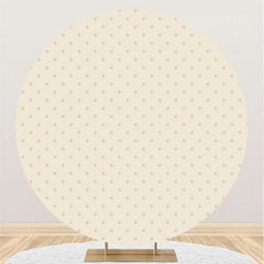Lofaris Light Brown Spot Round Happy Birthday Party Backdrop