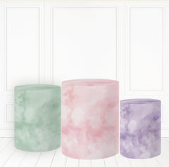 Lofaris Light Color Theme Pedestal Cover Green Pink Cylinder