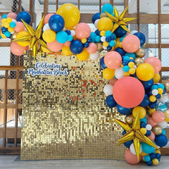 Lofaris Light Mirror Gold Shimmer Wall Panels for Wedding Event Party