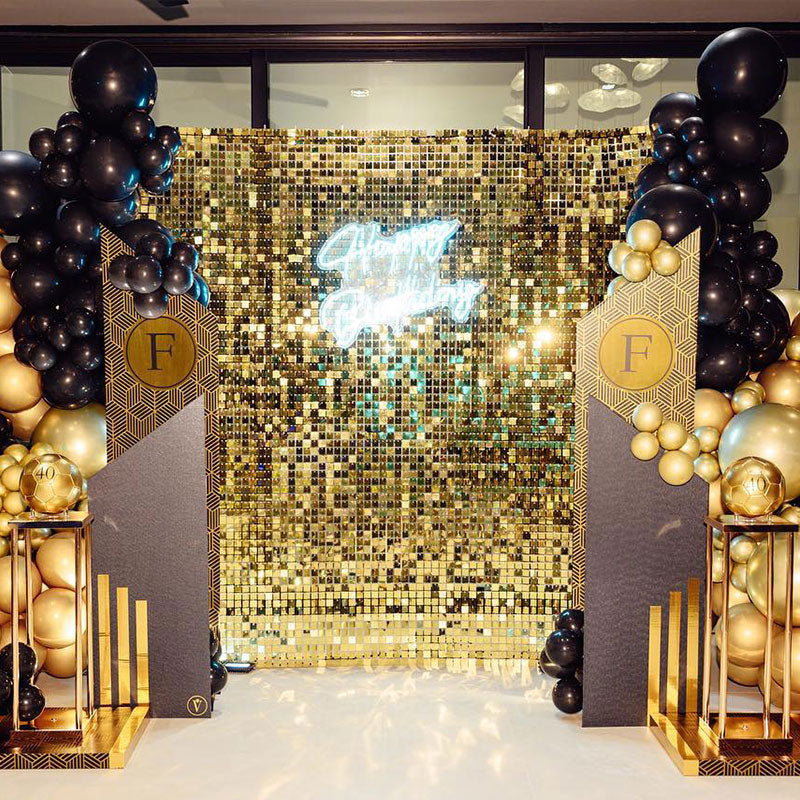 Lofaris Light Mirror Gold Shimmer Wall Panels Party Decor For Wedding