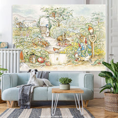 Lofaris Light Green Farm And Rabbit Birthday Party Backdrop