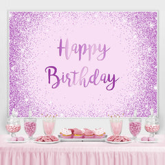 Lofaris Light Purple And Glitter Dots Happy Birthday Backdrop
