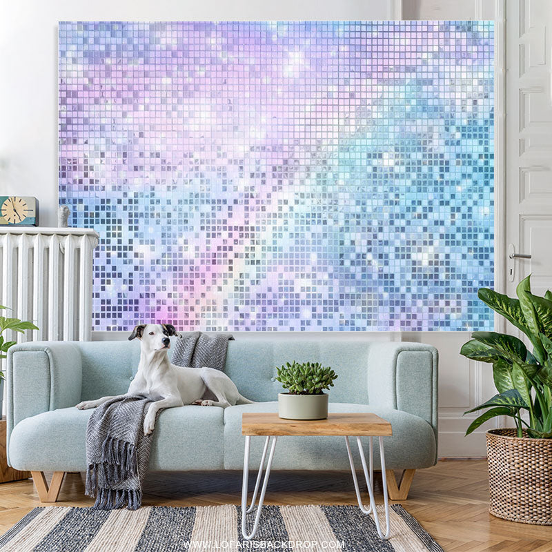 Lofaris Light Purple Blue Shimmer Wall Backdrop For Birthday