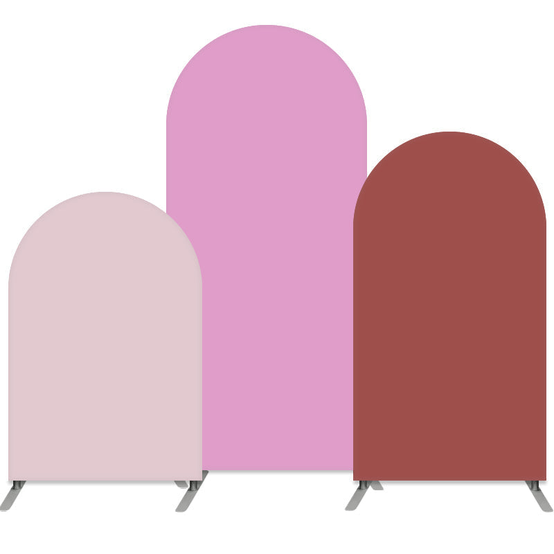 Lofaris Light Purple Pink Arched Backdrop Set Double Sided Tension Fabric Cover