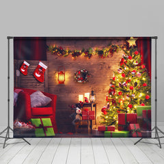 Lofaris Lighting Cabin Room Merry Christmas Holiday Backdrop