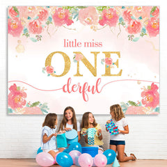 Lofaris Litter Miss One-derful Floral Backdrop for Birthday
