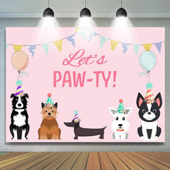 Lofaris Little Balloon Animals Pink Lets Party Birthday Backdrop