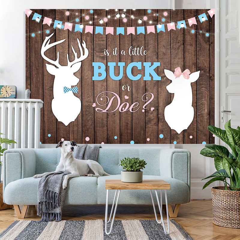 Lofaris Little Buck or Doe Baby Shower Gender Reveal Backdrop
