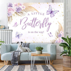 Lofaris Little Butterfly Is On The Way Baby Shower Backdrop