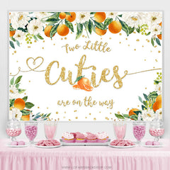 Lofaris Little Cuties Are On The Way Twins Baby Shower Backdrop