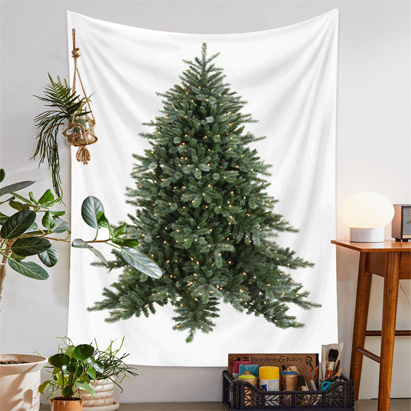 Lofaris Little Gold Spark Christmas Tree Room Wall Tapestry