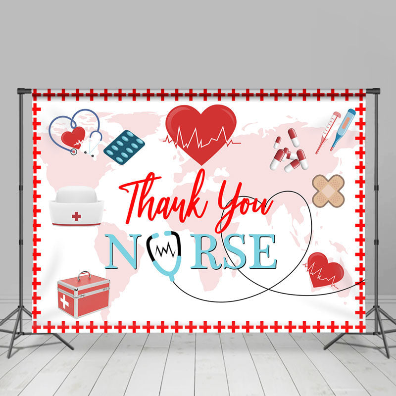 Lofaris Little Heart Bandage White National Nurses Day Backdrop