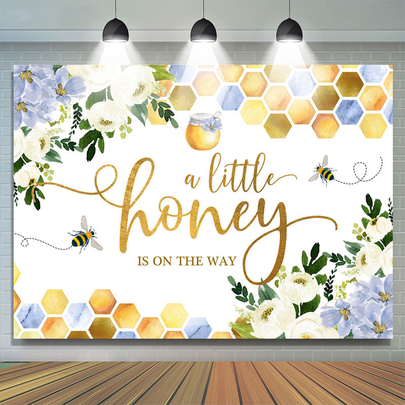 Lofaris Little Honey Bee Is on The Way Baby Shower Backdrop | Backdrops for Baby Shower | Backdrops for Baby Showers | Outdoor Baby Shower Backdrop